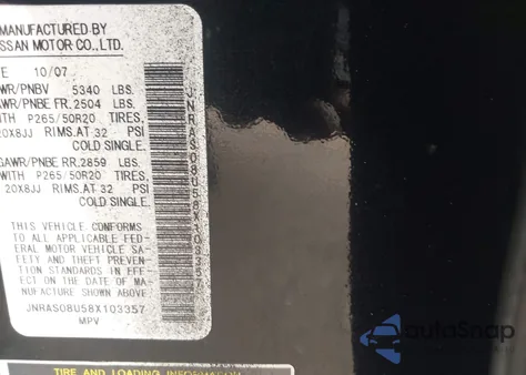 2008 Infiniti Fx35 z USA, uszkodzony, nr VIN JNRAS08U58X103357